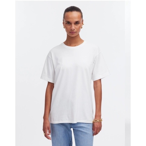 Madewell Tops - Madewell NWT Eyelet White Cotton Relaxed Oversized Short Sleeve T-Shirt, Size XL